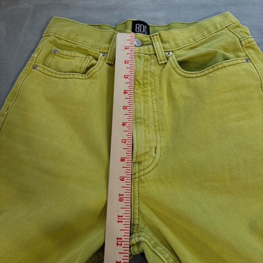 BDG Urban Outfitters Womens High Rise Loose Baggy Jeans Sz 25 Lime Green Grunge‎ - Picture 4 of 14